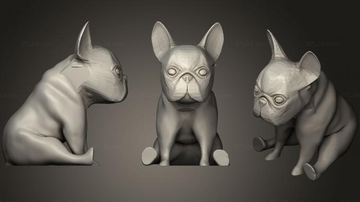 Animal figurines (French Bulldog, STKJ_0973) 3D models for cnc